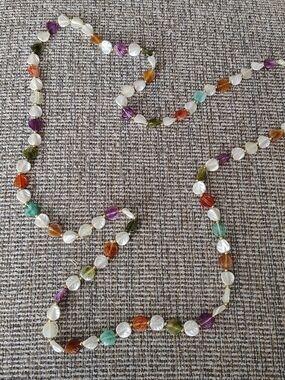 Multi-Color Bead and Pearl-Look Strand Necklace